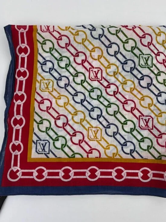 Louis Vuitton Scarf Cotton Multicolor Vintage - Picture 9 of 11